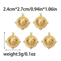 Gouden 304 roestvrijstalen ronde hanger met slang en touwstructuur, 2,4cm bij 2,7cm - Goud