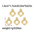 Five pieces of golden 304 stainless steel geometric hollow round charms for jewelry DIY - Gold