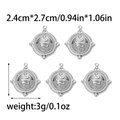 Set van 5 zilveren roestvrijstalen slanghangers in vintage stijl, maat 2,4 cm bij 2,7 cm - Staalkleur