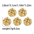 Goldene 304 Edelstahl Rundanhänger mit Hammerschlag-Textur für DIY Schmuckherstellung - Gold