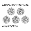 Fünfteiliges Set aus runden Anhängern aus 304 Edelstahl mit Textur für DIY-Schmuck - Stahlfarbe