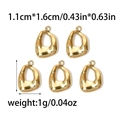 Five-piece gold irregular hollow 304 stainless steel pendants with hanging loops - Gold