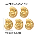 Pendentifs coquillage en acier inoxydable 304 doré en forme de spirale pour bijoux DIY - Or