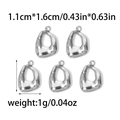 Five pieces of irregular geometric 304 stainless steel pendants in polished silver finish - Steel