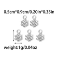 Set de 5 pequeños dijes de flor de ciruelo de acero inoxidable 304 para bisutería DIY - Color Acero