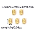 Perles d'espacement cylindriques en acier inoxydable 304 pour création bijoux - 0.6cmx0.7cm / Or
