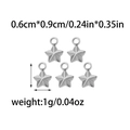 Ciondolo a stella piccola in acciaio inox argento per gioielli fai da te 0,6cm x 0,9cm - Color Acciaio