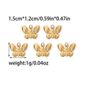 Set of five gold butterfly pendants in 304 stainless steel for DIY jewelry making - Gold Butterfly Style (TZ-TP0832-02)
