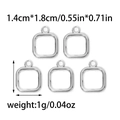 Set mit 5 minimalistischen, quadratischen 304 Edelstahl-Hohlgeometrie-Anhängern in Silber - Stahlfarben