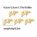 Lot de 5 pendentifs feuilles de saule en acier inoxydable 304 doré pour bijoux DIY - Or