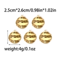 Golden 304 stainless steel geometric wave pendant with textured liquid metal finish - Gold