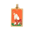 304 stainless steel tarot strength card pendant with orange enamel and gold frame - Strength (TP0596-02)