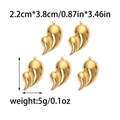 Five gold layered heart-shaped 304 stainless steel pendants for DIY jewelry making - Gold