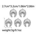 Set di cinque ciondoli a mezzaluna in acciaio inossidabile 304 argento per gioielli - Color Acciaio