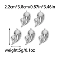 5-piece set of silver heart-shaped stainless steel charms for DIY jewelry 2.2x3.8cm - Steel