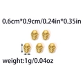 5pcs golden stainless steel skull charms for DIY jewelry making 0.6x0.9cm size - Gold