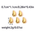 Polished 304 stainless steel gold water drop pendants for necklaces and bracelets - Gold