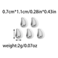 Polished 304 stainless steel teardrop pendant beads with dimensions 0.7x1.1cm for DIY jewelry - Steel