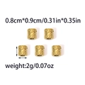 Perles d'espacement cylindriques en acier inoxydable 304 pour la création de bijoux - Or