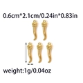 Set of five 304 stainless steel golden Italian horn pendants with crown top details - Gold