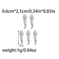Set of five silver steel cornicello pendants with size and weight measurements - Steel