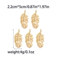Cinq pendentifs plumes dorés en acier inoxydable 304 pour la création de bijoux DIY - Forme de Plume (TZ-TP0860-02)