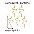 Lot de 5 grands pendentifs serpent en acier inoxydable 304 avec finition dorée et écailles - Or