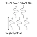 Lot de 5 grands pendentifs serpent en acier inoxydable 304 argenté avec texture écaille - Acier