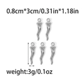 Five pieces of 304 stainless steel Italian horn charms with size and weight measurements - Steel