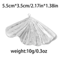 Silver 304 stainless steel ginkgo leaf pendant with measurements 5.5cm by 3.5cm - Silver Ginkgo Leaf Fan Style (TP0444-01) / Silver