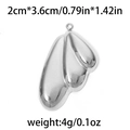 Silver stainless steel ginkgo leaf pendant with layered petal design and round bail - Silver Overlapping Petal Style (TP0739-01) / Silver