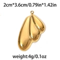 Golden 304 stainless steel triple droplet pendant with mirror finish and sizing details - Gold Overlapping Petal Style (TP0739-02) / Gold