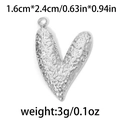 Pendentif cœur en acier inoxydable argenté poli avec texture martelée et anneau - Petit Style Martelé Argenté (TP0836-01)