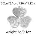 Silver 304 stainless steel clover flower pendant with sunburst texture and 3.2cm size - Clover Silver (TP0724-01)