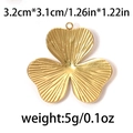 Golden clover stainless steel pendant with radial texture for DIY jewelry making - Clover Gold (TP0724-02)