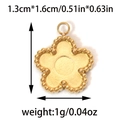 Golden flower-shaped 304 stainless steel pendant with beaded edge and size markings - Gold Five-Petal Flower Style (TP0884-02)