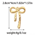 Golden 304 stainless steel bow pendant with textured finish for DIY jewelry crafting - Gold Hammered Bow Style (TP0889-02)