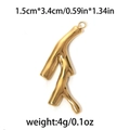 Golden coral branch pendant in 304 stainless steel for DIY jewelry making - Slim Coral Style - Gold (TP0729-02)