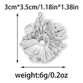 Silver stainless steel sunflower pendant with closed hook and 3cm by 3.5cm size markings - Silver Sun Flower Style (TP0890-01)