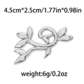 Polished stainless steel coral leaf tree pendant charm for DIY jewelry with size metrics - Leafy Branch Style - Silver (TP0827-01)