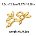Golden 304 stainless steel coral leaf pendant connector for DIY jewelry making - Leafy Branch Style - Gold (TP0827-02)