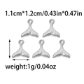 Five pieces of 304 stainless steel fish tail charms in silver finish for DIY jewelry - Steel
