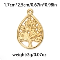 Golden teardrop life tree pendant in stainless steel for jewelry making 1.7x2.5cm - Tree Of Life Teardrop - Gold (TP0829-02)