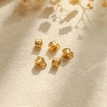 Cinq perles étoiles cylindriques en acier doré avec boucle pour bijoux DIY - Or