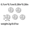 Polished silver 304 stainless steel peace sign round beads for DIY jewelry making - Peace Sign (TZ-TP0921-01)