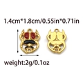 Detail of 304 stainless steel ladybug pendant with red enamel for DIY jewelry - Red Ladybug Style (TP0961-02)