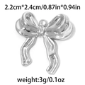 Silberner Edelstahl-Schleifenanhänger mit Größenangabe für DIY-Schmuckherstellung - Silber Stromlinienförmige Schleife (TP0531-01)