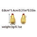 Lipstick charm pendant in red enamel with gold base for DIY jewelry making and crafts - Red Lipstick Style (TP0953-02)