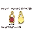 Macro view of 304 stainless steel red enamel alarm clock pendants with size details - Red Alarm Clock Style (TP0952-02)