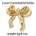 Goldener 304 Edelstahl Schleifenanhänger mit Ölpress-Textur für DIY Schmuckherstellung - Gold Stromlinienförmige Schleife (TP0531-02)